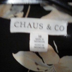 CLAUS AND CO., LS PRINT BLOUSE, SIZE 10